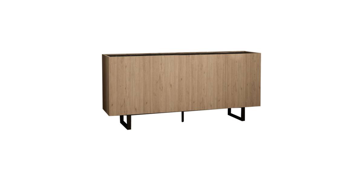 Μπουφές Kioubo pakoworld μελαμίνης oak-μαύρο 180x42x80εκ