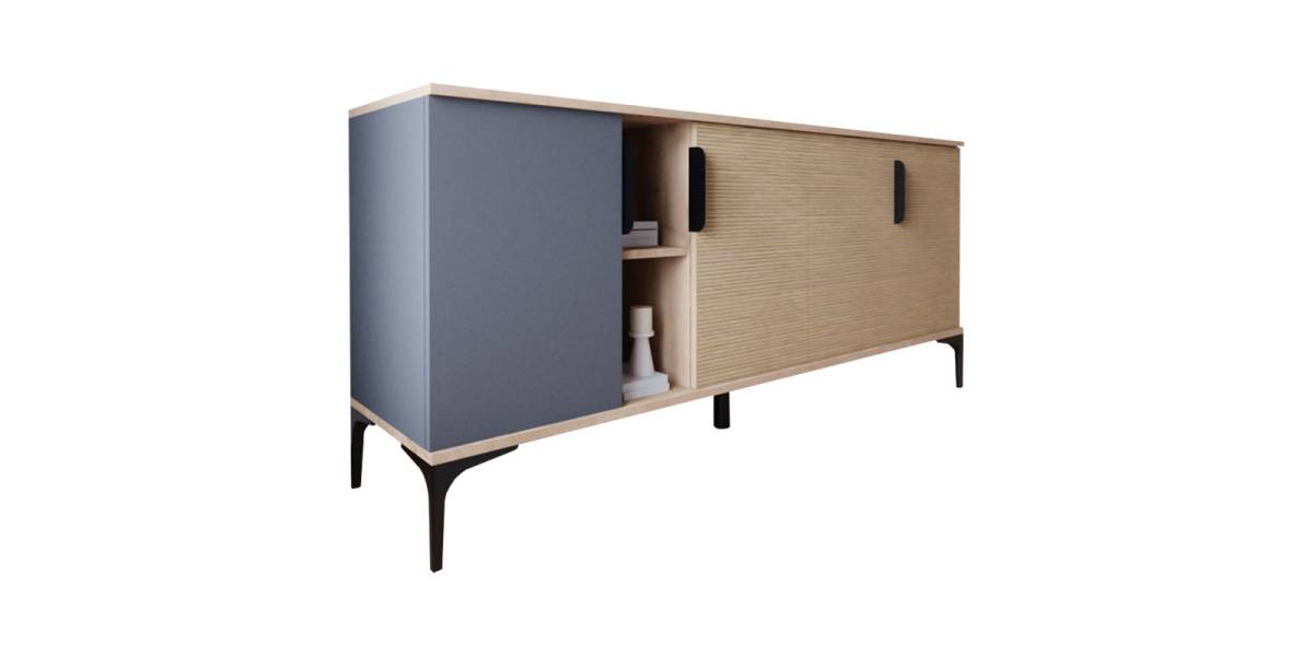 Μπουφές Tajesy pakoworld μελαμίνης ανθρακί-oak 180x40x78εκ