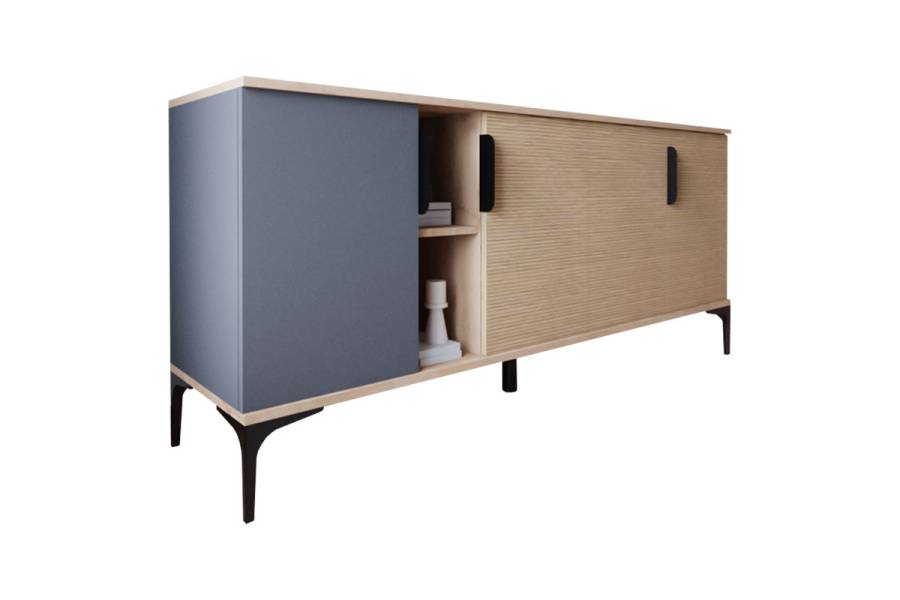 Μπουφές Tajesy pakoworld μελαμίνης ανθρακί-oak 180x40x78εκ
