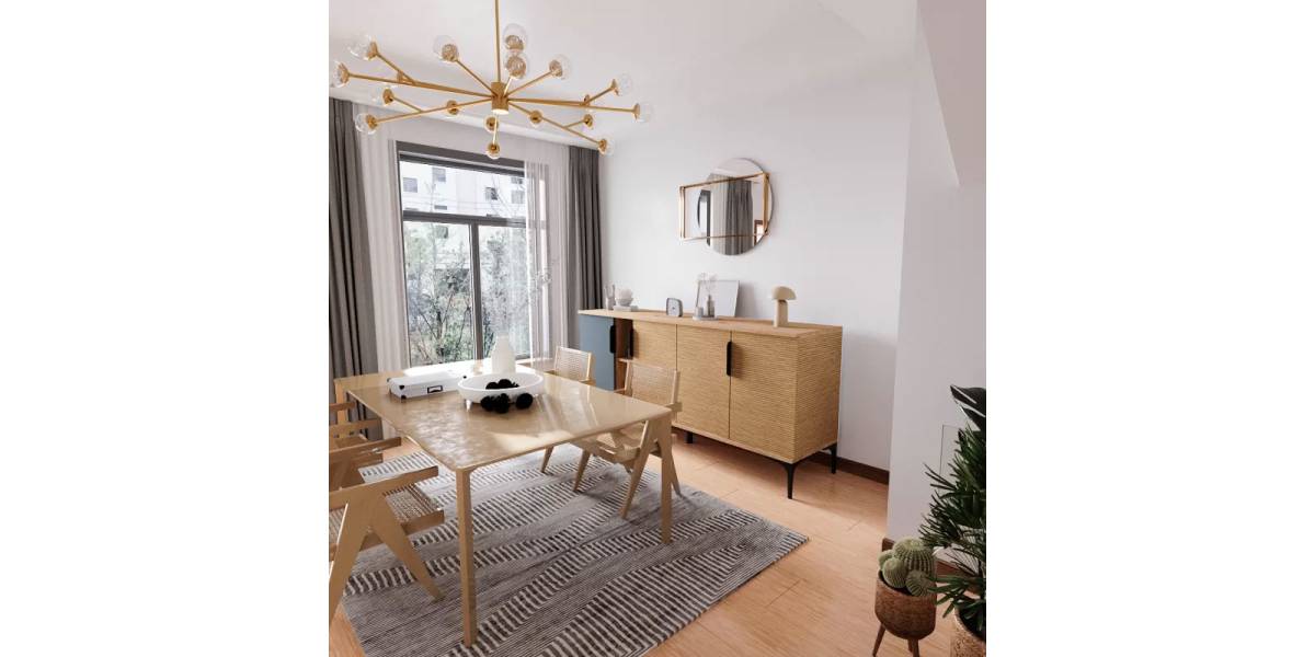Μπουφές Tajesy pakoworld μελαμίνης ανθρακί-oak 180x40x78εκ