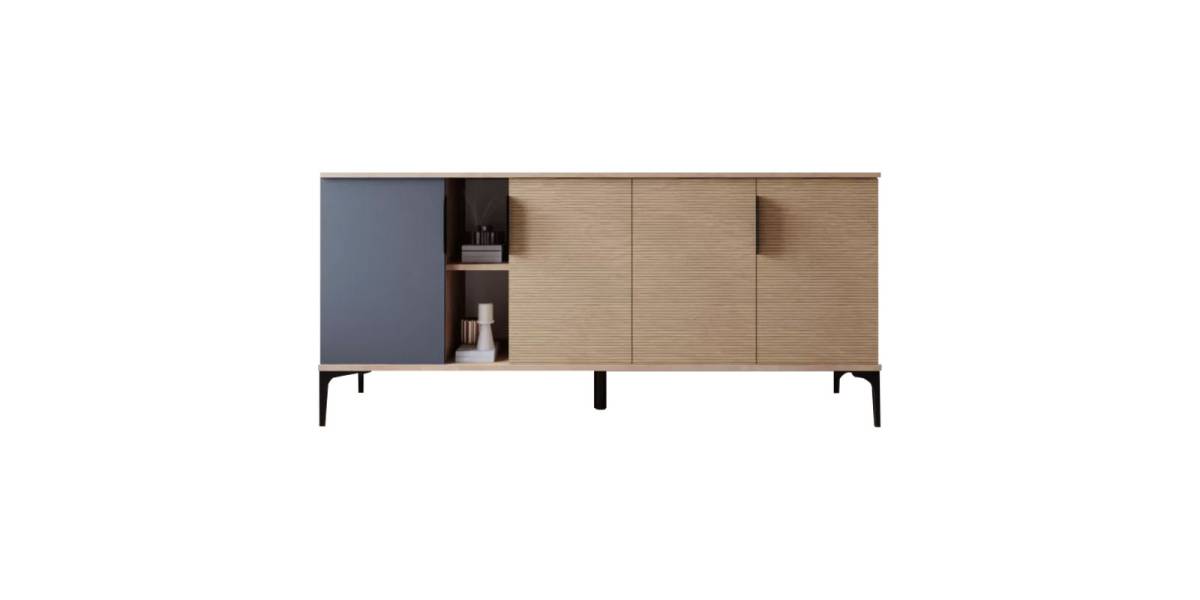 Μπουφές Tajesy pakoworld μελαμίνης ανθρακί-oak 180x40x78εκ