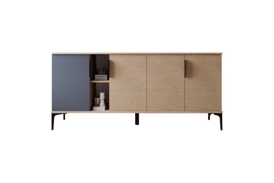 Μπουφές Tajesy pakoworld μελαμίνης ανθρακί-oak 180x40x78εκ