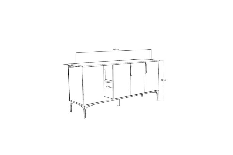 Μπουφές Tajesy pakoworld μελαμίνης ανθρακί-oak 180x40x78εκ