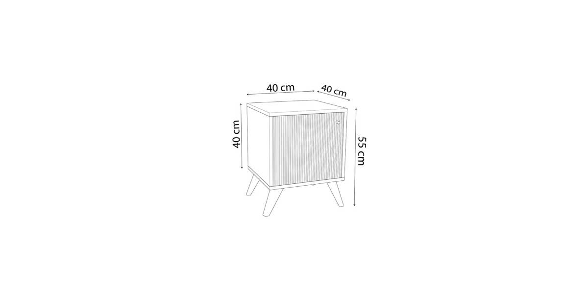 Κομοδίνο Flipter pakoworld μελαμίνης oak-μαύρο 40x40x55εκ