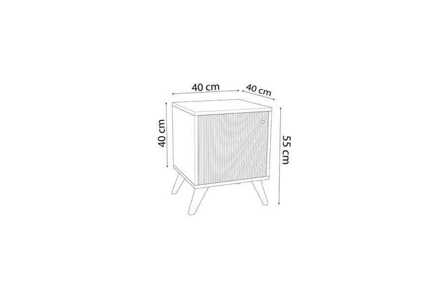 Κομοδίνο Flipter pakoworld μελαμίνης oak-μαύρο 40x40x55εκ