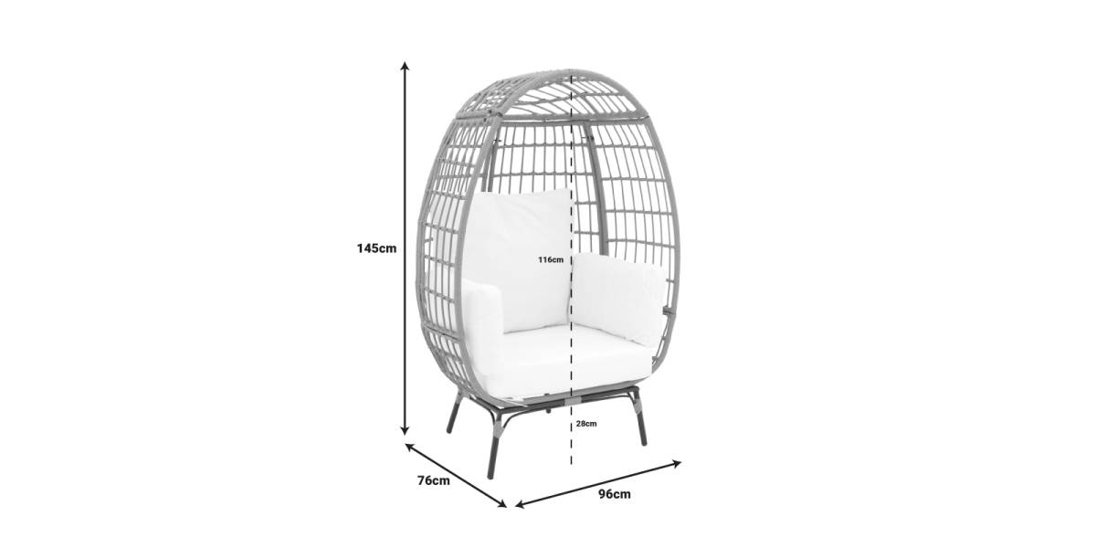 Πολυθρόνα Frox pakoworld wicker rattan φυσικό-μεταλλικό φυσικό-μαύρο πόδι-μπεζ μαξιλάρι 96x76x145εκ
