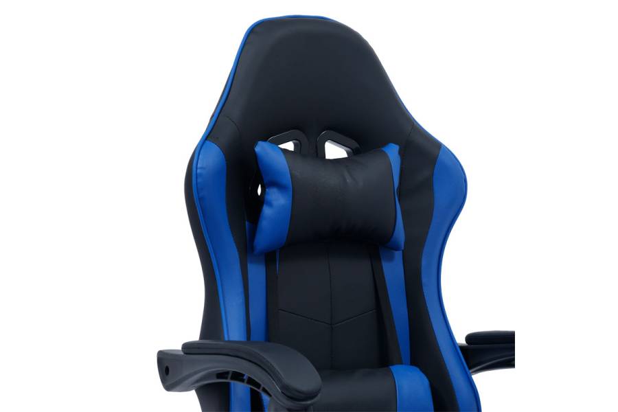 Καρέκλα γραφείου gaming William pakoworld PU μαύρο-μπλε