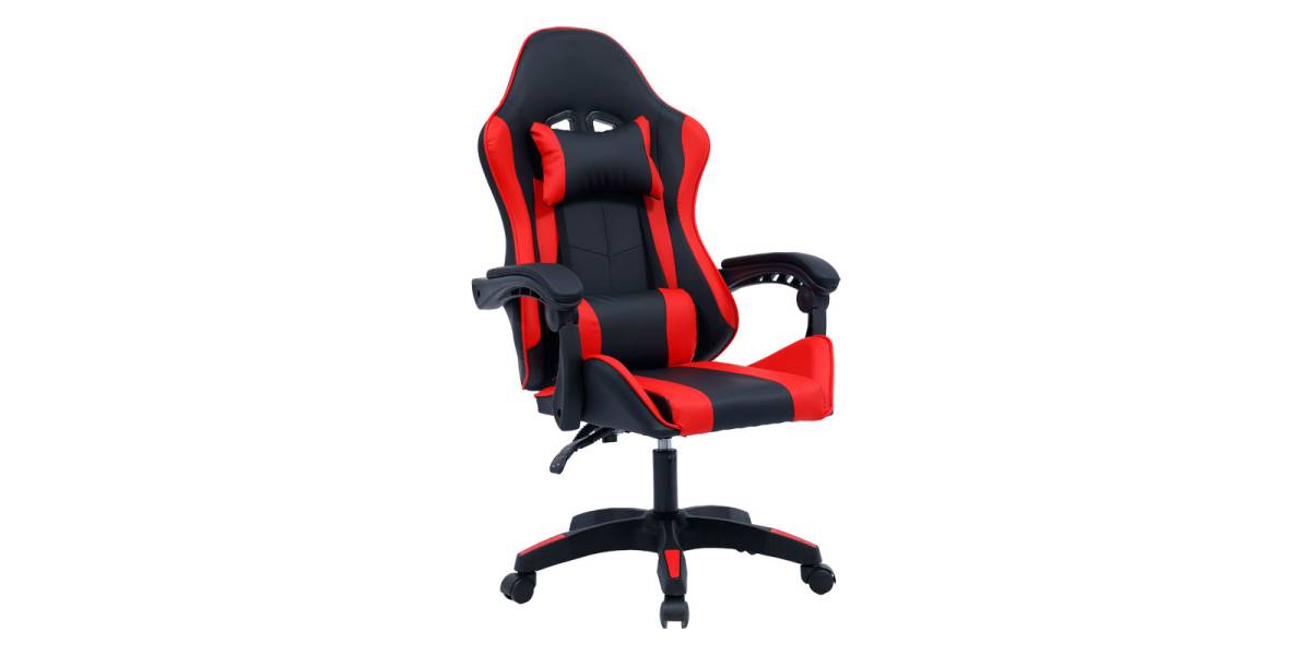 Καρέκλα γραφείου gaming William pakoworld PU μαύρο-κόκκινο