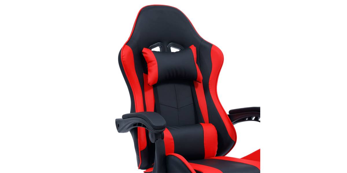 Καρέκλα γραφείου gaming William pakoworld PU μαύρο-κόκκινο