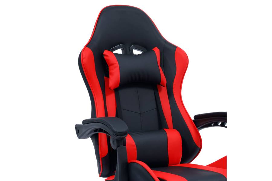 Καρέκλα γραφείου gaming William pakoworld PU μαύρο-κόκκινο