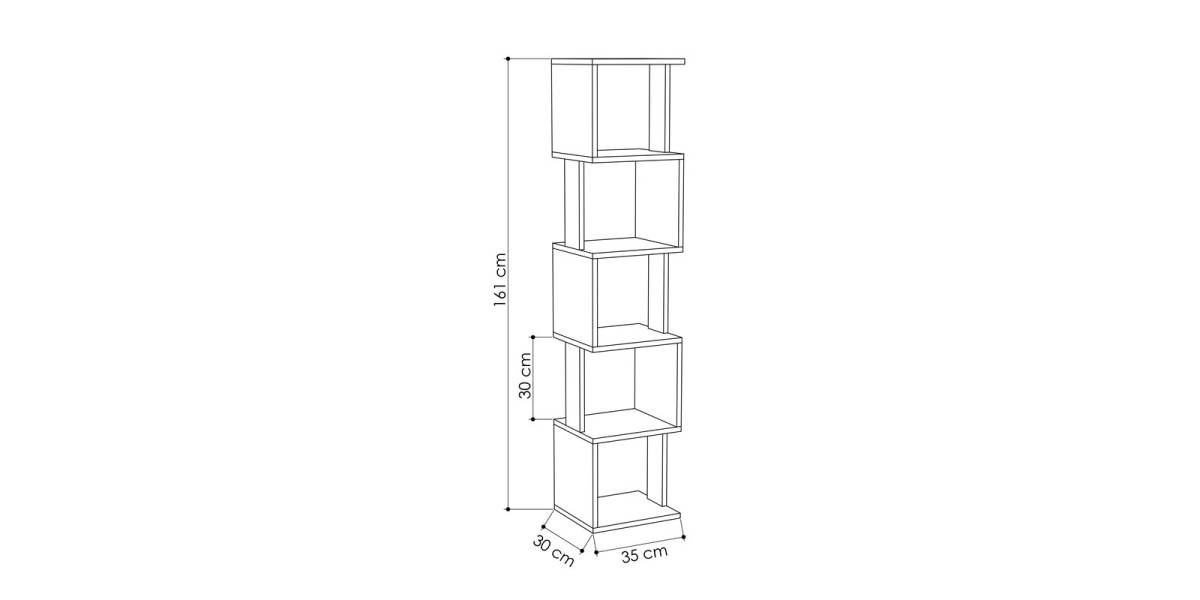 Βιβλιοθήκη - στήλη Piri pakoworld oak μελαμίνης 35x30x161εκ