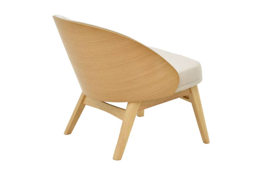 Καρέκλα Sarian pakoworld μπεζ ύφασμα-rubberwood φυσικό πόδι 69,5x71x70.5εκ