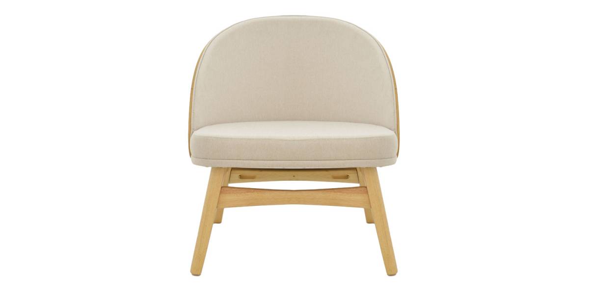 Καρέκλα Sarian pakoworld μπεζ ύφασμα-rubberwood φυσικό πόδι 69,5x71x70.5εκ