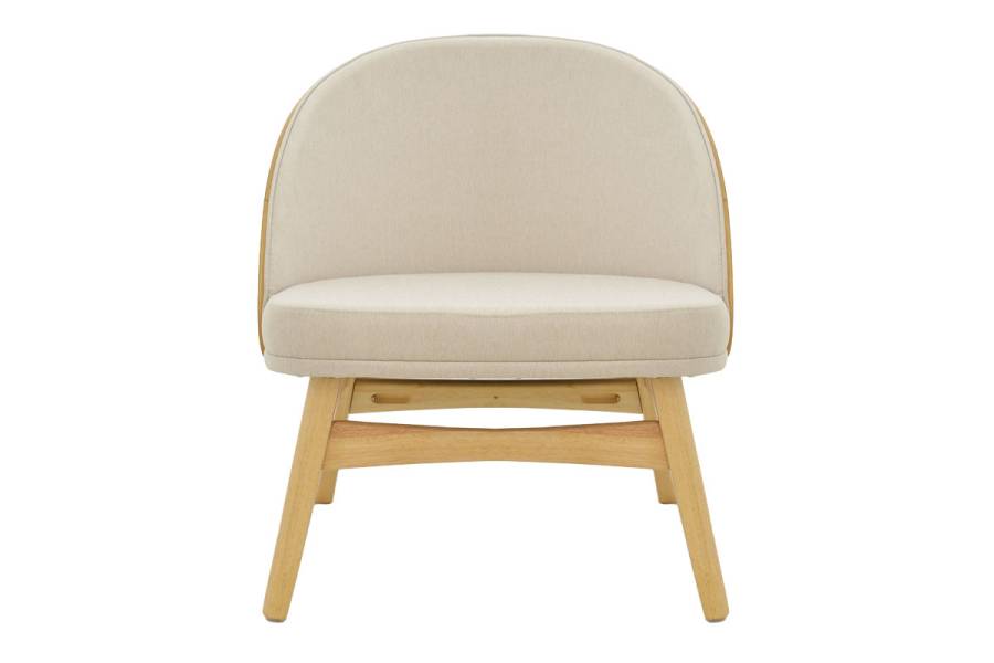 Καρέκλα Sarian pakoworld μπεζ ύφασμα-rubberwood φυσικό πόδι 69,5x71x70.5εκ