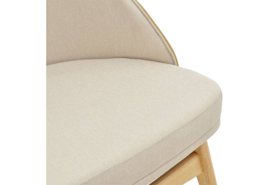 Καρέκλα Sarian pakoworld μπεζ ύφασμα-rubberwood φυσικό πόδι 69,5x71x70.5εκ