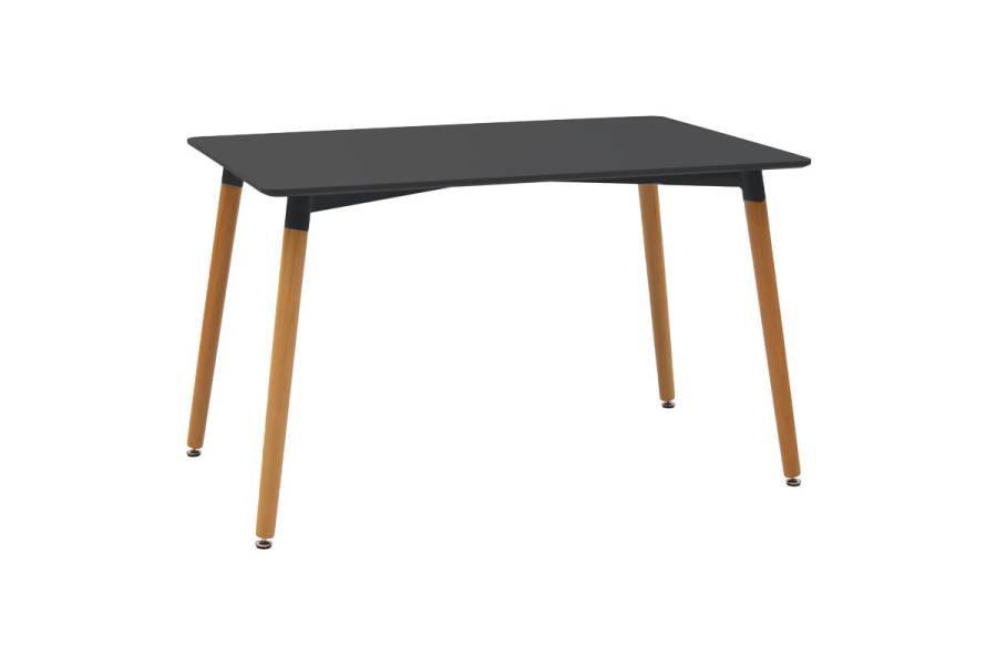 Τραπέζι Natali pakoworld MDF μαύρο-πόδια φυσικό 120x80x76εκ