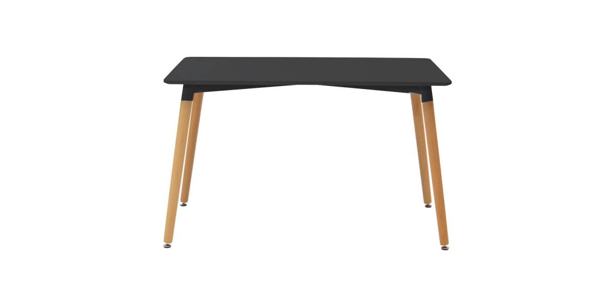 Τραπέζι Natali pakoworld MDF μαύρο-πόδια φυσικό 120x80x76εκ