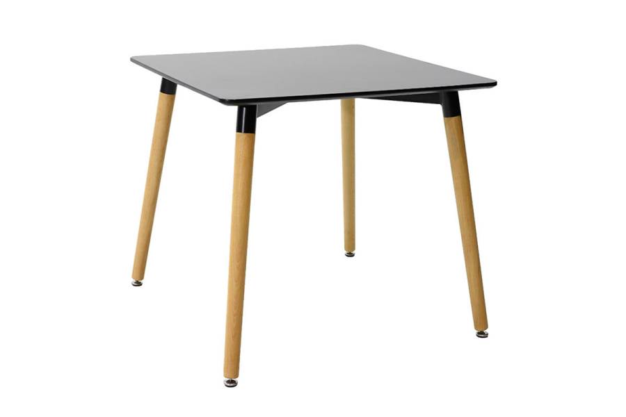 Τραπέζι Natali pakoworld MDF μαύρο-πόδια φυσικό 80x80x76εκ