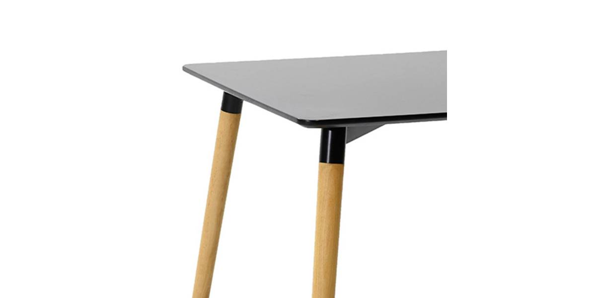 Τραπέζι Natali pakoworld MDF μαύρο-πόδια φυσικό 80x80x76εκ