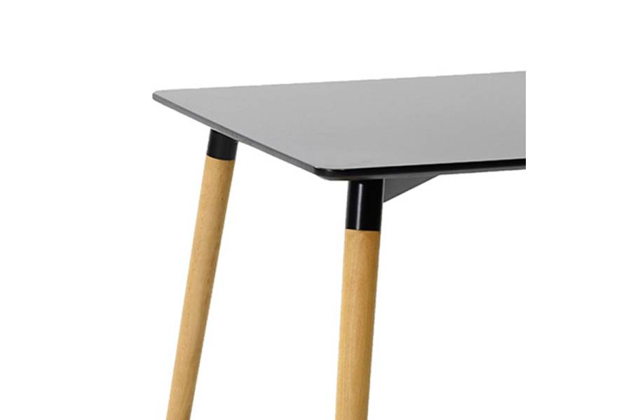 Τραπέζι Natali pakoworld MDF μαύρο-πόδια φυσικό 80x80x76εκ