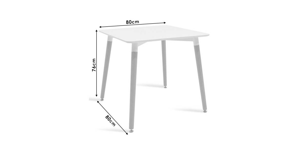Τραπέζι Natali pakoworld MDF μαύρο-πόδια φυσικό 80x80x76εκ