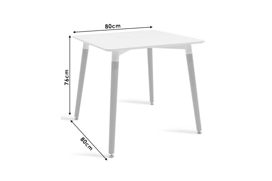 Τραπέζι Natali pakoworld MDF μαύρο-πόδια φυσικό 80x80x76εκ