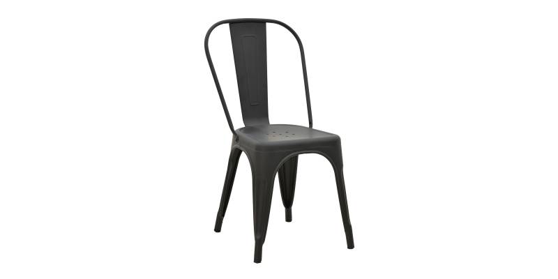 Καρέκλα Utopia pakoworld μαύρο ματ μέταλλο 44x44x85εκ
