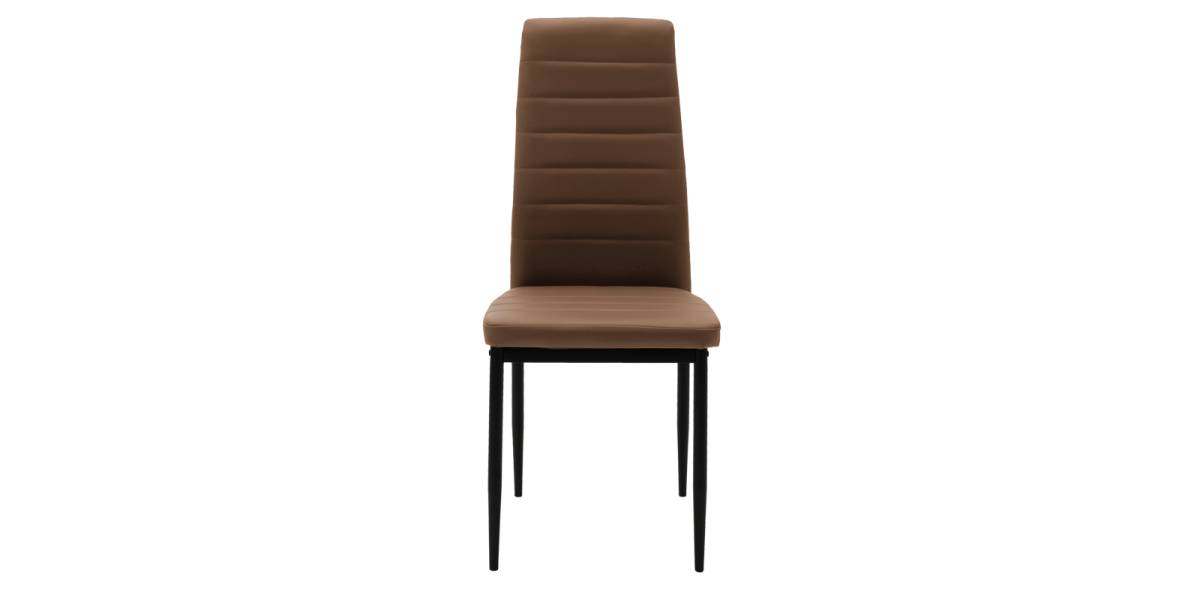 Καρέκλα Parker pakoworld PU cappuccino-μαύρο πόδι 42x48x98εκ