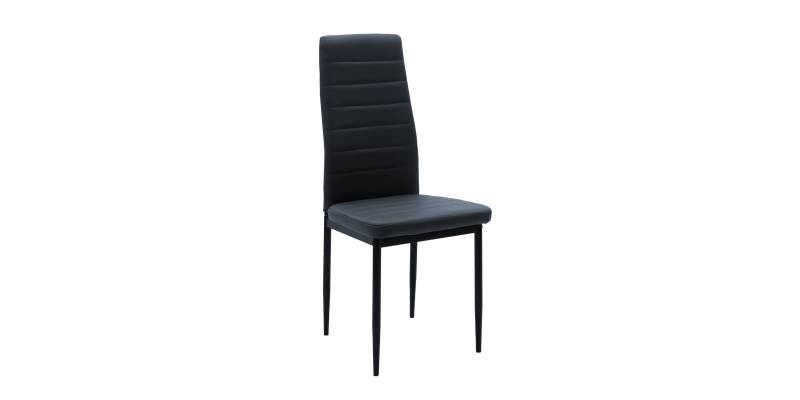Καρέκλα Parker pakoworld PU ανθρακί-μαύρο πόδι 42x48x98εκ