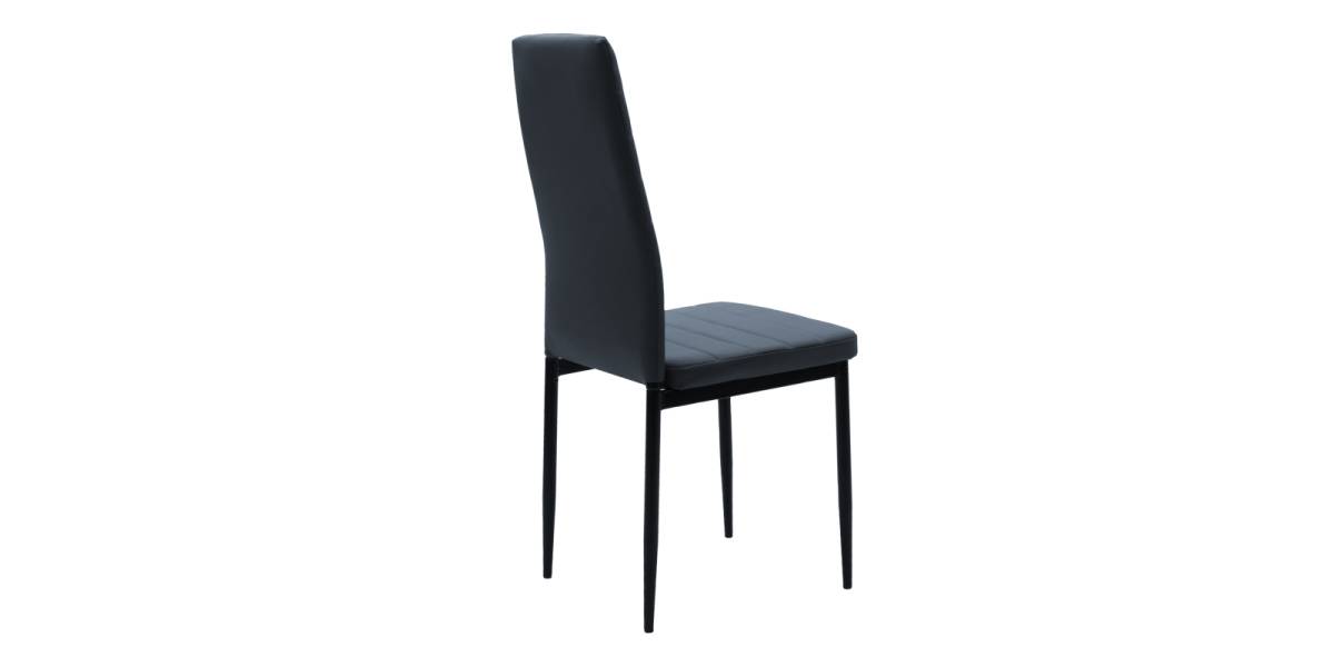 Καρέκλα Parker pakoworld PU ανθρακί-μαύρο πόδι 42x48x98εκ