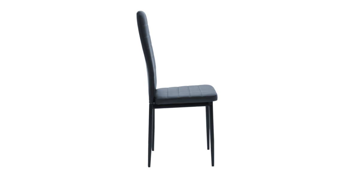 Καρέκλα Parker pakoworld PU ανθρακί-μαύρο πόδι 42x48x98εκ