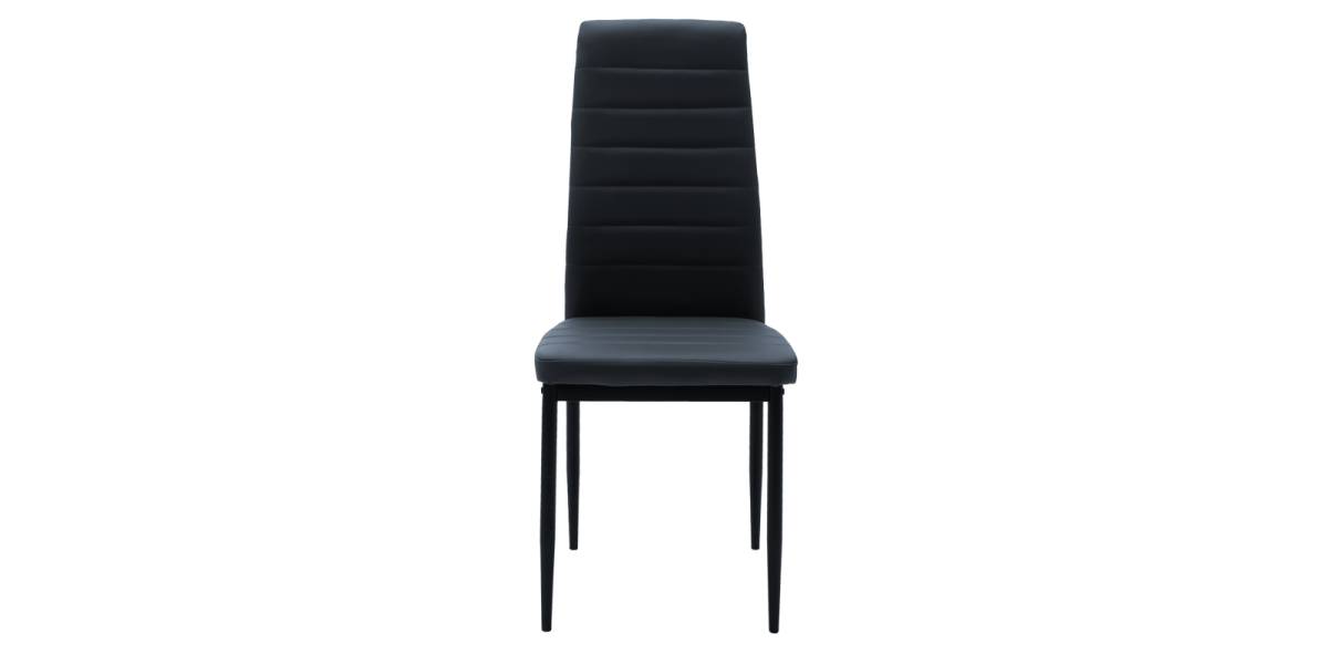 Καρέκλα Parker pakoworld PU ανθρακί-μαύρο πόδι 42x48x98εκ
