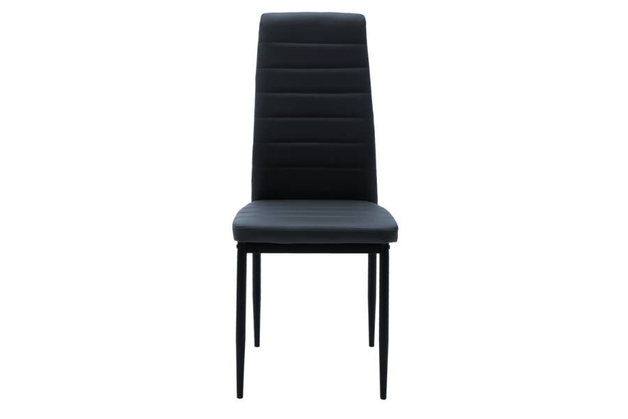 Καρέκλα Parker pakoworld PU ανθρακί-μαύρο πόδι 42x48x98εκ