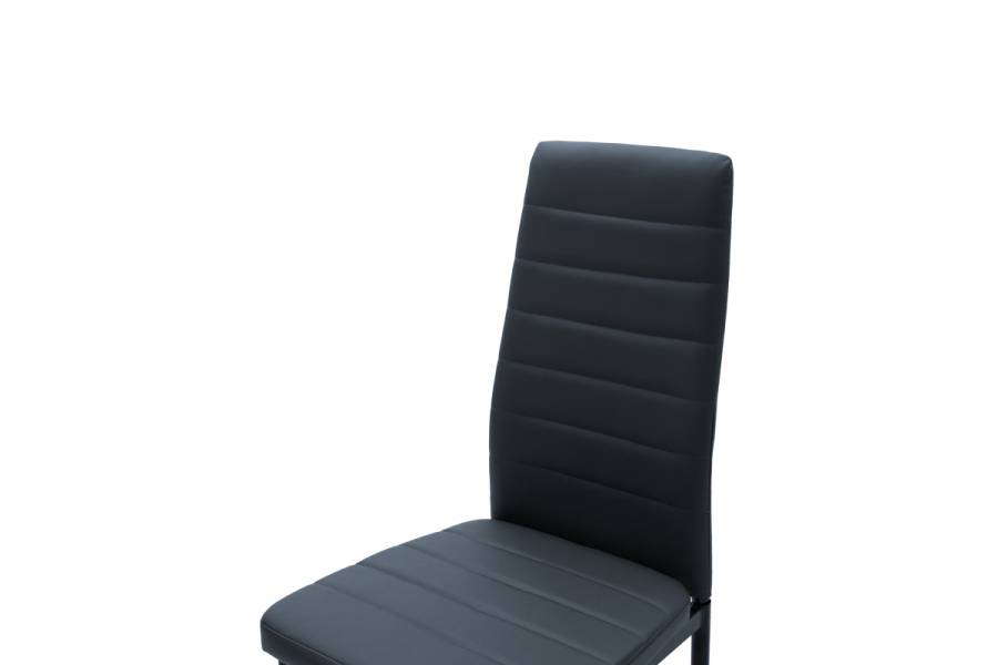 Καρέκλα Parker pakoworld PU ανθρακί-μαύρο πόδι 42x48x98εκ