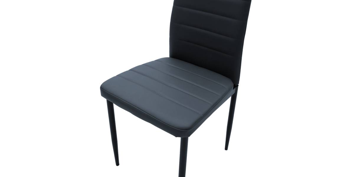 Καρέκλα Parker pakoworld PU ανθρακί-μαύρο πόδι 42x48x98εκ
