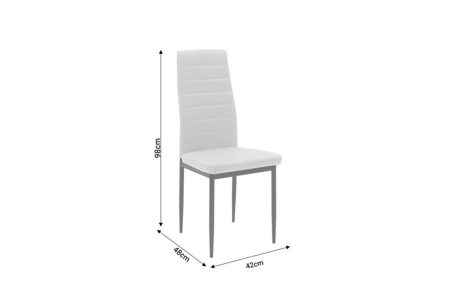 Καρέκλα Parker pakoworld PU ανθρακί-μαύρο πόδι 42x48x98εκ