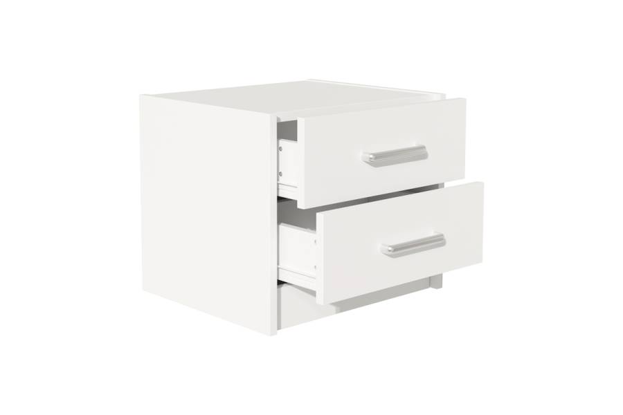 Κομοδίνο OLYMPUS pakoworld με 2 συρτάρια χρώμα λευκό 47.5x40.5x40.5εκ