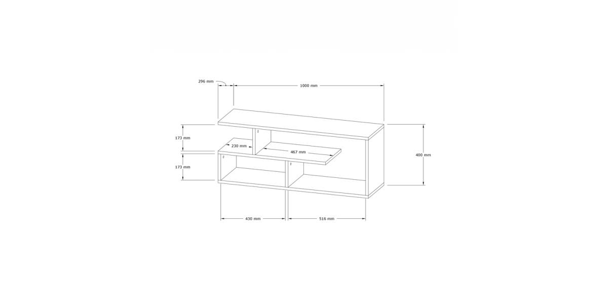 Έπιπλο τηλεόρασης Waldo pakoworld φυσικό μελαμίνης 100x29,5x40εκ