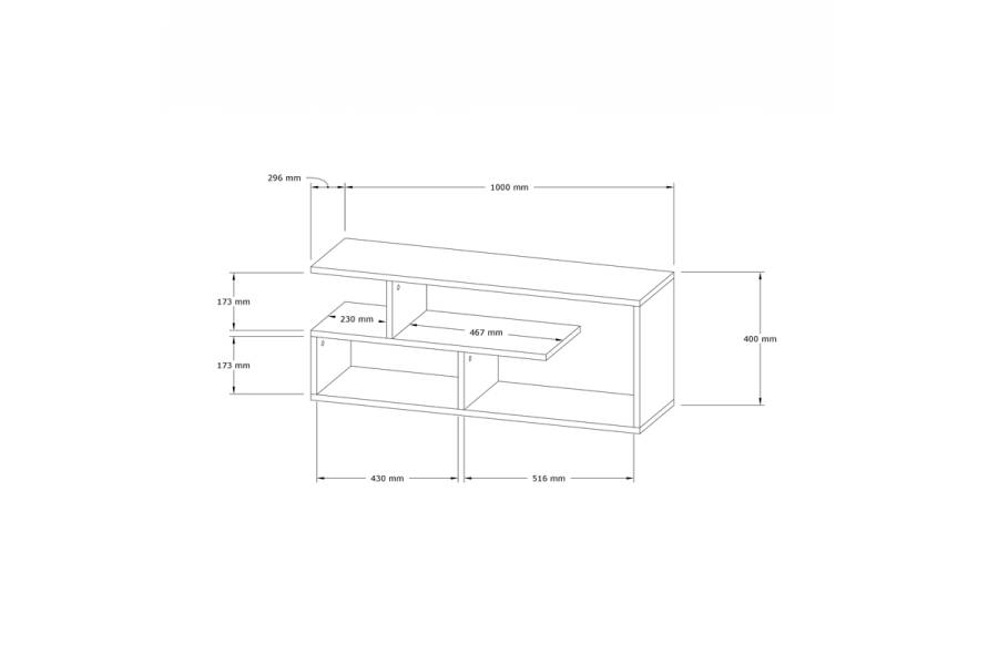 Έπιπλο τηλεόρασης Waldo pakoworld φυσικό μελαμίνης 100x29,5x40εκ