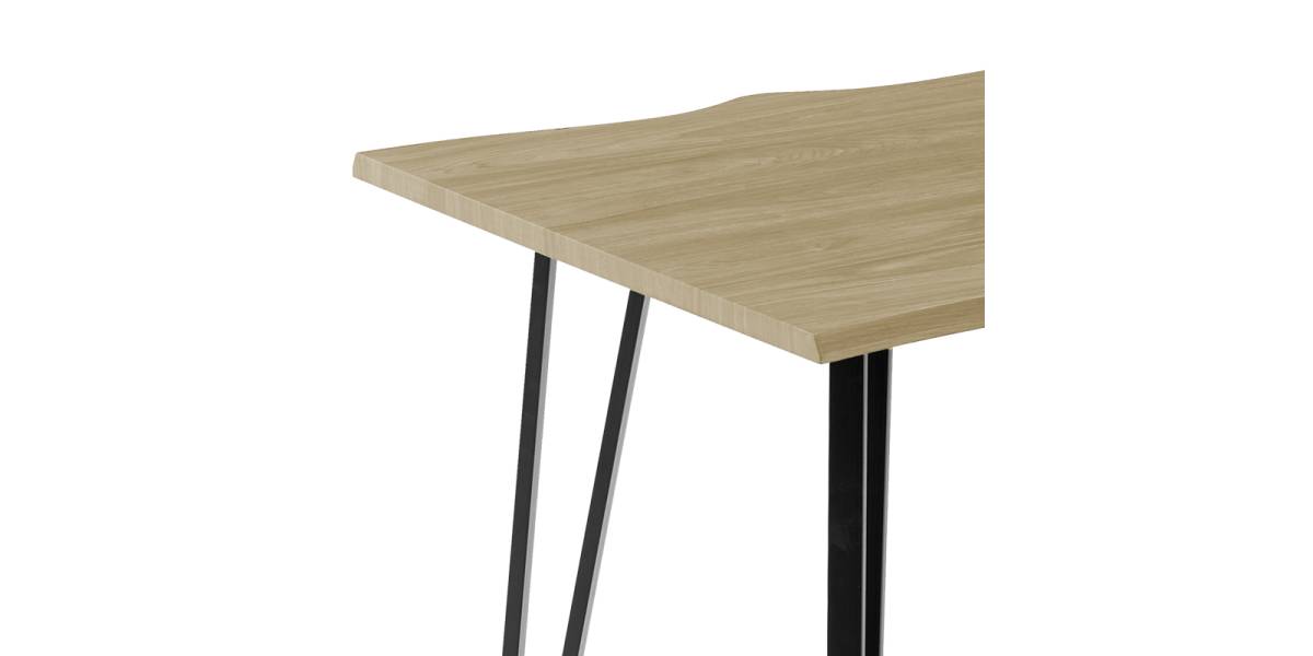 Τραπέζι Izzac pakoworld επιφάνεια MDF sonoma-πόδι μαύρο μέταλλο 140x80x76εκ