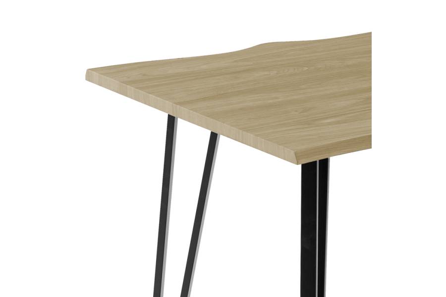 Τραπέζι Izzac pakoworld επιφάνεια MDF sonoma-πόδι μαύρο μέταλλο 140x80x76εκ