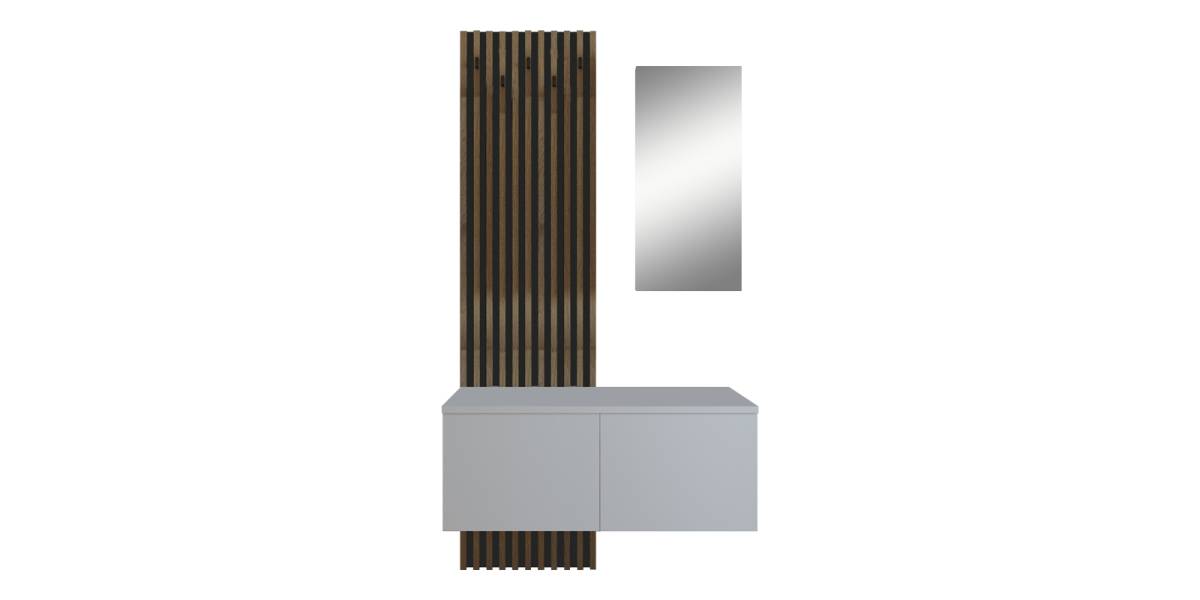 Έπιπλο εισόδου Arika pakoworld λευκό-sonoma 100x37x199.5εκ