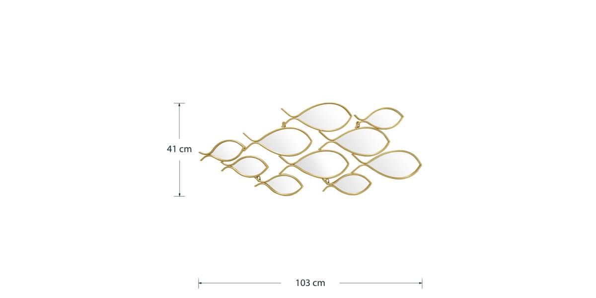 Καθρέπτης Filow pakoworld χρυσό 103x2x38εκ