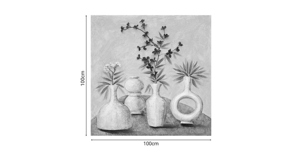 Πίνακας σε καμβά Vase I Inart 100x3x100εκ