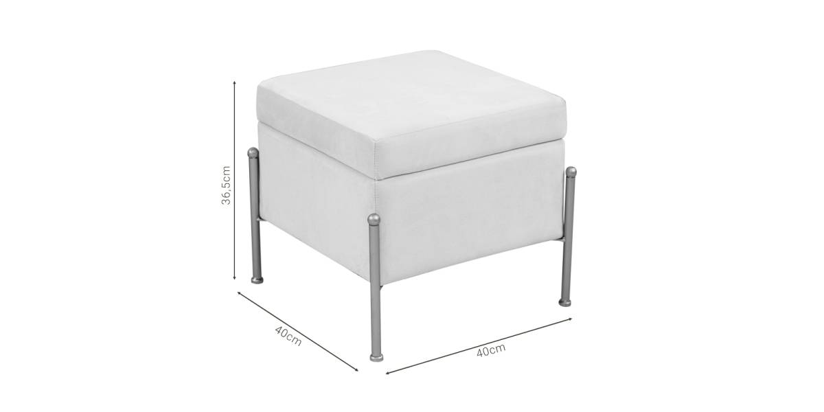 Σκαμπό-μπαούλο Panton pakoworld βελούδο κρεμ-χρυσό 40x40x36,5εκ