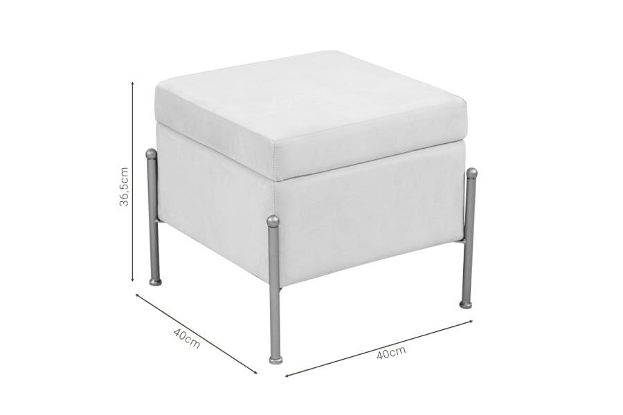 Σκαμπό-μπαούλο Panton pakoworld βελούδο κρεμ-χρυσό 40x40x36,5εκ