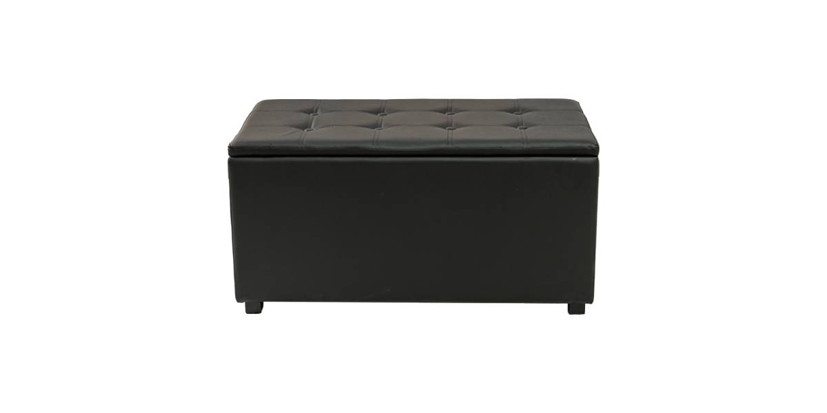 Σκαμπό-μπαούλο Corben pakoworld pu μαύρο 86x43x45εκ