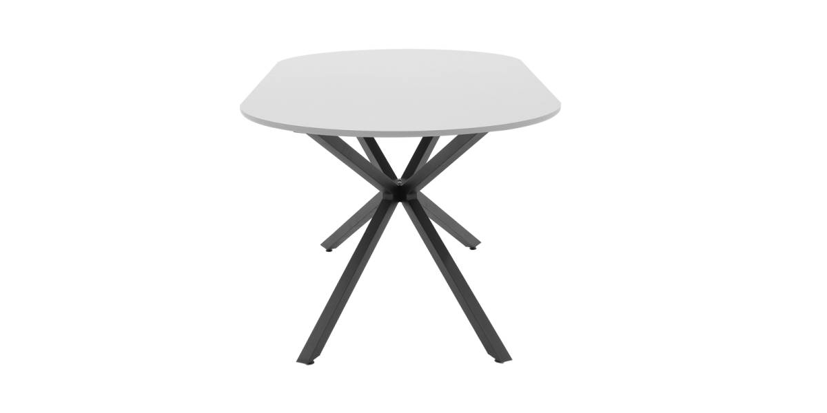 Τραπέζι Lerdion pakoworld γκρι mdf-μαύρο μέταλλο 180x90x75εκ