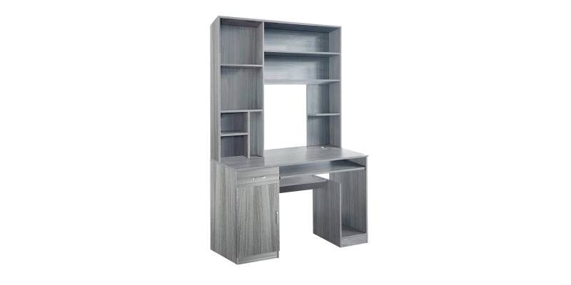 Γραφείο υπολογιστή με βιβλιοθήκη Novelty pakoworld γκρι-oak 120x55x182εκ