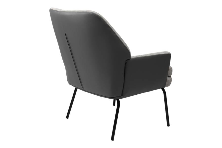 Πολυθρόνα Kieran pakoworld ύφασμα γκρι- πόδι μαύρο 77x69x82.5εκ
